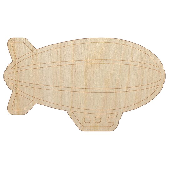 Zeppelin Blimp - Ornament Raw Wood Zeppelin Blimp - Ornament Raw Wood